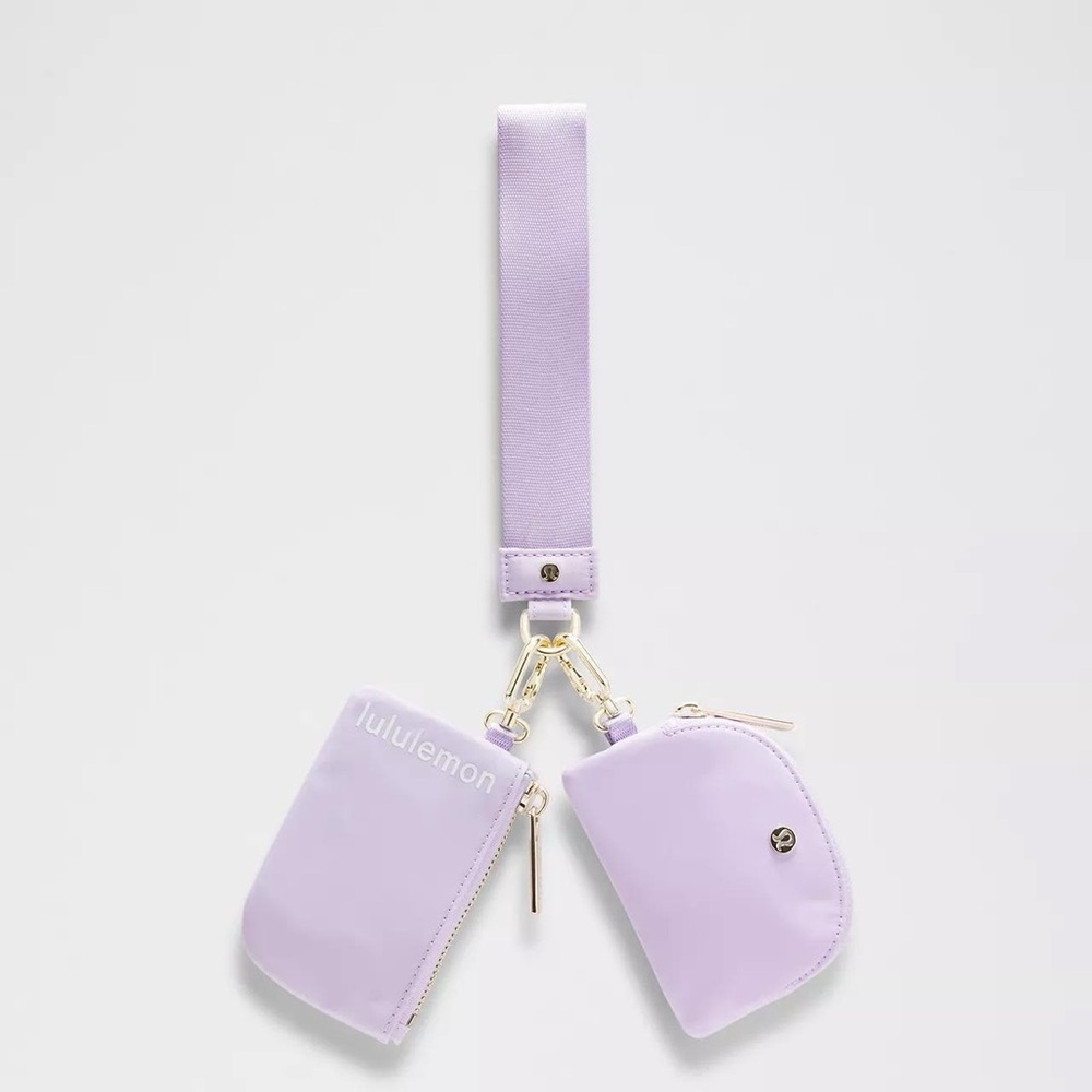 Lululemon Dual Pouch Wristlet- Lavender Frost/White